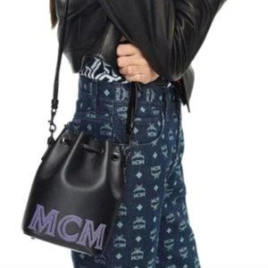 MCM Mini Chain Bucket Drawstring Shoulder Bag